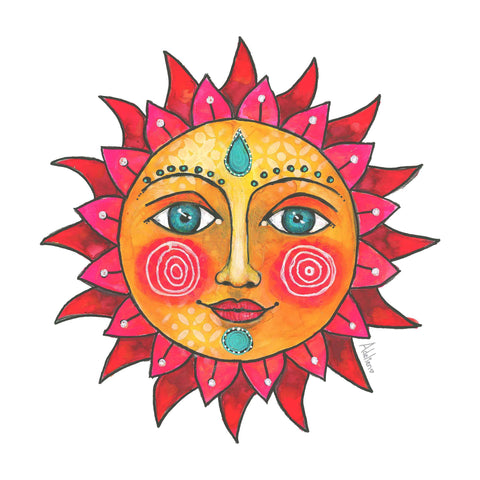 Folk Art Sun Cushion Cover - doodlewear