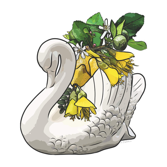 Lemon Honey Crown Lynn Swan tea towel - doodlewear