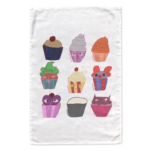 Crazy Cupcake tea towel - doodlewear