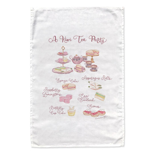A Kiwi Tea Party tea towel - doodlewear
