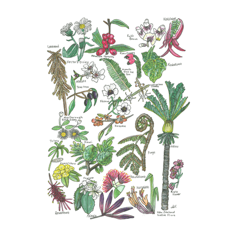 NZ Native Flora long sleeve tee - doodlewear