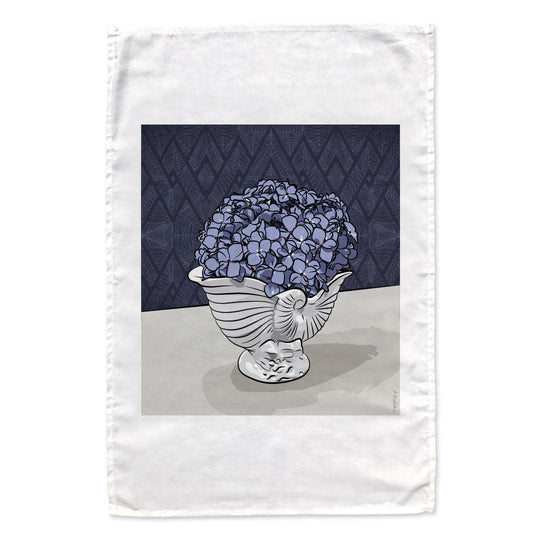 Crowned Hydrangea Crown Lynn tea towel - doodlewear