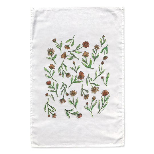 Calendula Harvest tea towel - doodlewear