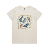 Christmas party NZ Birds & Pohutukawa tree tee - Christmas t shirts collection 2023 - doodlewear