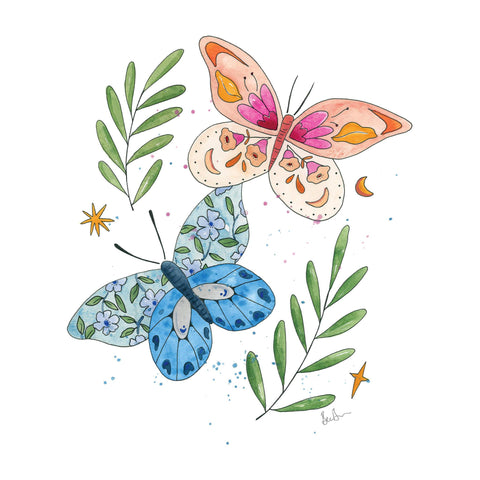 Floral Butterflies crew - doodlewear