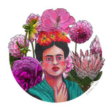 Frida Kahlo tote bag 'Flower Power Frida' mixed media artwork by artist Anna Mollekin and Adeliens Art