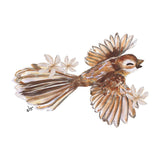 Flying Fantail Bird & Puapua Flowers tee - doodlewear