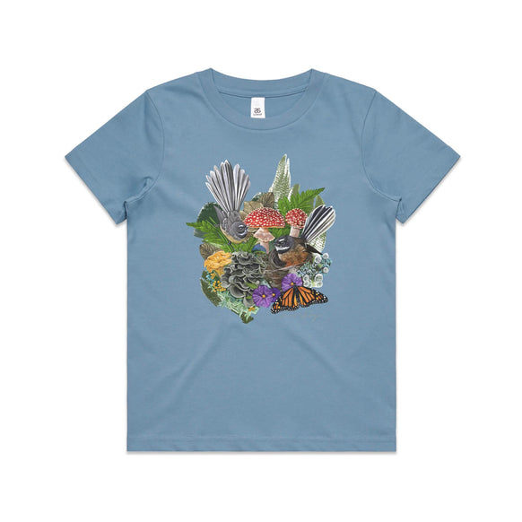 Nesting Fantails With Fungi tee - doodlewear