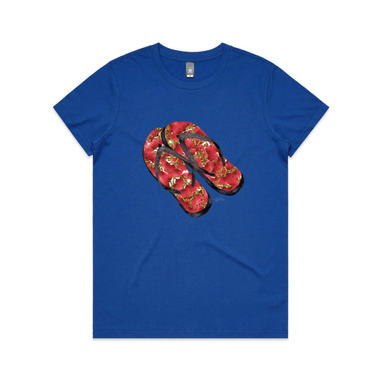 Pohutukawa Jandals tee - Christmas t shirts collection 2023 - doodlewear