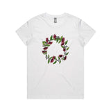 Pohutukawa Wreath tee - Christmas t shirts collection - doodlewear