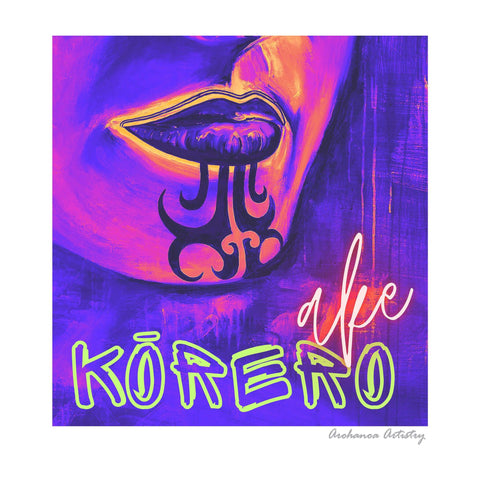 Purple Kōrero Ake tee - doodlewear