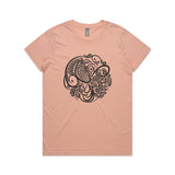 doodlewear Tuis Lace womens pale pink Maple Tui Tshirt by artist Anna Mollekin
