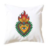 Folk Art Heart Cushion Cover