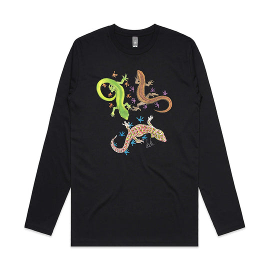 Geckos Only Leave Footprints long sleeve t shirt - doodlewear