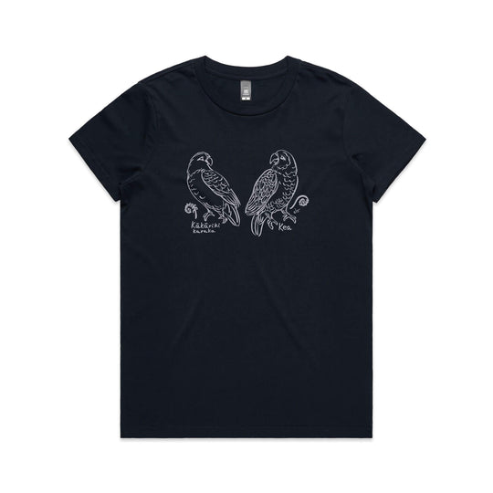 Forest Parrots: Kakariki and Kea Bird tee - doodlewear