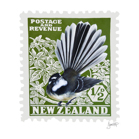 Fantail Stamp artwork tote bag - doodlewear