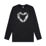 Monochromatic Heart of NZ long sleeve tee - doodlewear