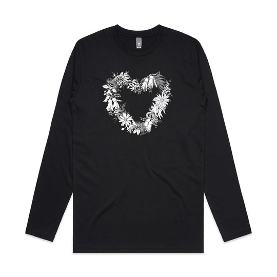 Monochromatic Heart of NZ long sleeve tee - doodlewear