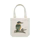 Contemporary Kingfisher artwork tote bag - doodlewear