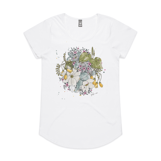 Native Flowers tee LADIES Mali tee / L / White | sale * only 1 available *