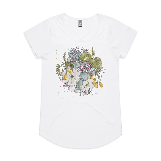 Native Flowers tee LADIES Mali tee / L / White | sale * only 1 available *