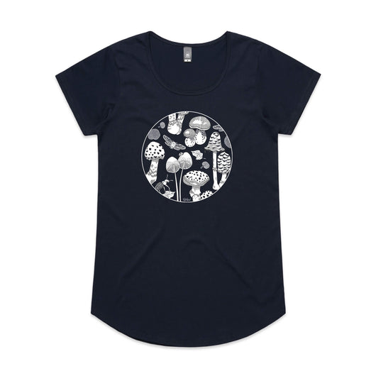 Black and White Fungi Forest tee