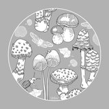 Black and White Fungi Forest hoodie - doodlewear