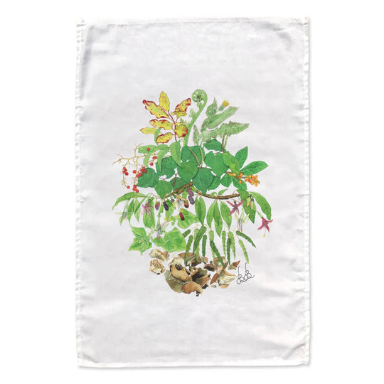 Edible New Zealand Plants tea towel - doodlewear