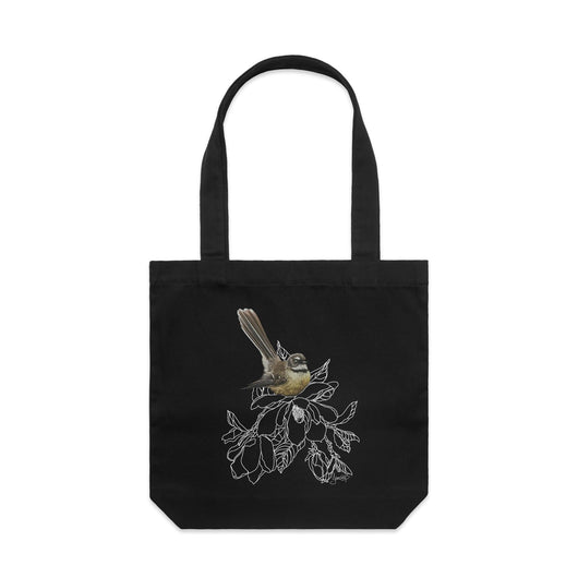 Piwakawaka in the Magnolia artwork tote bag