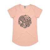 doodlewear Tuis Lace womens pale pink mali Tui Tshirt by artist Anna Mollekin