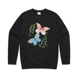 Floral Butterflies crew - doodlewear