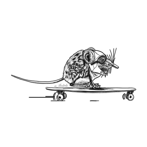 Longboard Mouse tee - doodlewear