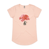 Pip Loves Peonies LADIES Mali tee / XS / Pale Pink | sale * only 1 available * - doodlewear