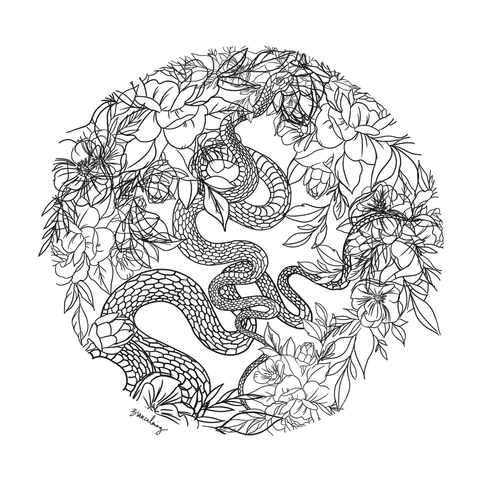 Around in Circles Snakes tee - doodlewear