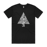 Oh Kiwi Tree kiwi Christmas t shirt Mens Staple Black by artist Anna Mollekin