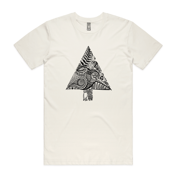 Oh Kiwi Tree kiwi Christmas t shirt Mens Staple Natural by artist Anna Mollekin