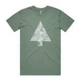 Oh Kiwi Tree kiwi Christmas t shirt Mens Staple Sage by artist Anna Mollekin