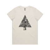 Oh Kiwi Tree kiwi Christmas t shirt Womens Maple Natural by artist Anna Mollekin