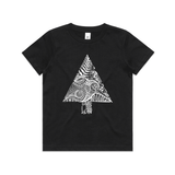 Oh Kiwi Tree kiwi Christmas t shirt Kids Youth Black by artist Anna Mollekin