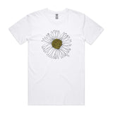 doodlewear daisy tee staple mens white by artist Penny Royal Design