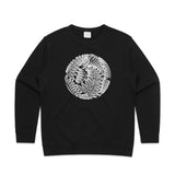doodlewear Botanical Lace Womens Black botanical sweatshirt by artist Anna Mollekin