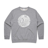 doodlewear Botanical Lace Womens Grey Marle botanical sweatshirt by artist Anna Mollekin