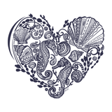 Little Bay Lace Heart Seahorse artwork by artist Anna Mollekin