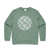 doodlewear "Botanical Unite" botanical sweatshirt AS Colour Womens Sage by Artist Anna Mollekin