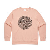 doodlewear "Kiwi's Lace" Kiwi sweatshirt AS Colour Womens Pale Pink by artist Anna Mollekin
