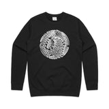 doodlewear Botanical Lace Mens Black botanical sweatshirt by artist Anna Mollekin