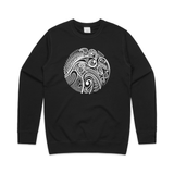 doodlewear "Kiwi's Lace" Kiwi sweatshirt AS Colour Mens Black by artist Anna Mollekin