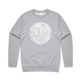 doodlewear Botanical Lace Mens Grey Marle botanical sweatshirt by artist Anna Mollekin