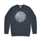 doodlewear "Kiwi's Lace" Kiwi sweatshirt AS Colour Mens Petrol Blue by artist Anna Mollekin