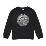 doodlewear "Kiwi's Lace" Kiwi sweatshirt AS Colour Kids Youth Black by artist Anna Mollekin